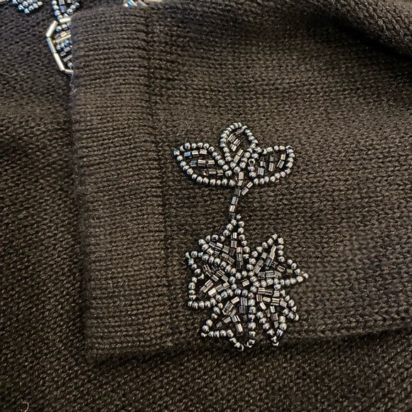 Victoria Jones Vintage Black Beaded Cardigan Sweater Large - Picture 8 of 16